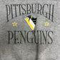 Pittsburgh Penguins Embroidered Graphic Crewneck | Size X-Large | Vintage 1990s NHL Hockey Grey Sweater |