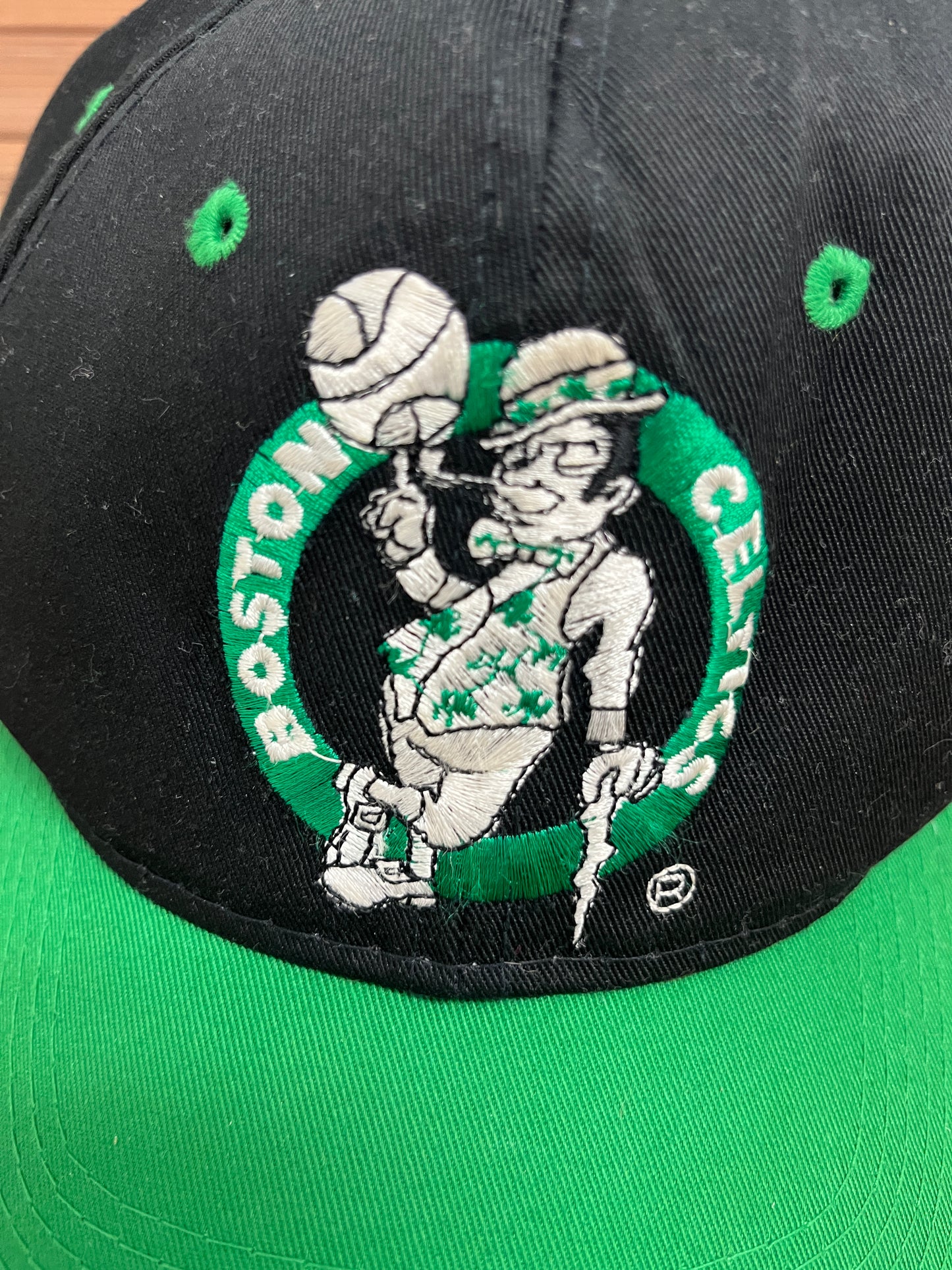 Boston Celtics Embroidered Graphic Hat | Snap Back | Vintage 2000s NBA Basketball Black Cap |