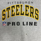 Pittsburgh Steelers Graphic Crewneck | Size X-Large | Vintage 1990s NFL Football Grey Sweater |