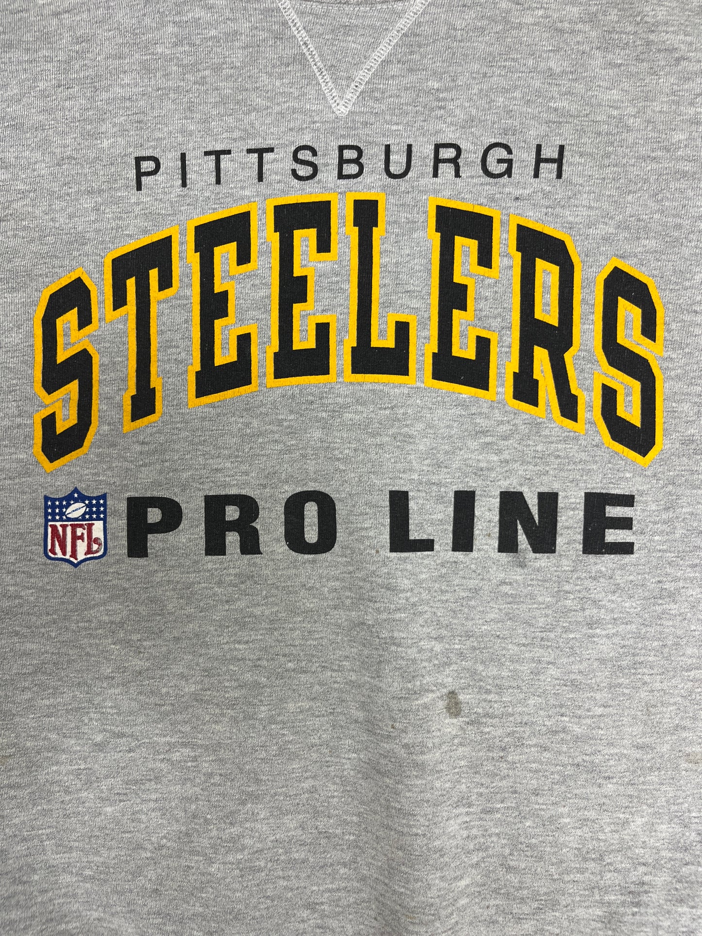 Pittsburgh Steelers Graphic Crewneck | Size X-Large | Vintage 1990s NFL Football Grey Sweater |