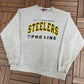 Pittsburgh Steelers Graphic Crewneck | Size X-Large | Vintage 1990s NFL Football Grey Sweater |