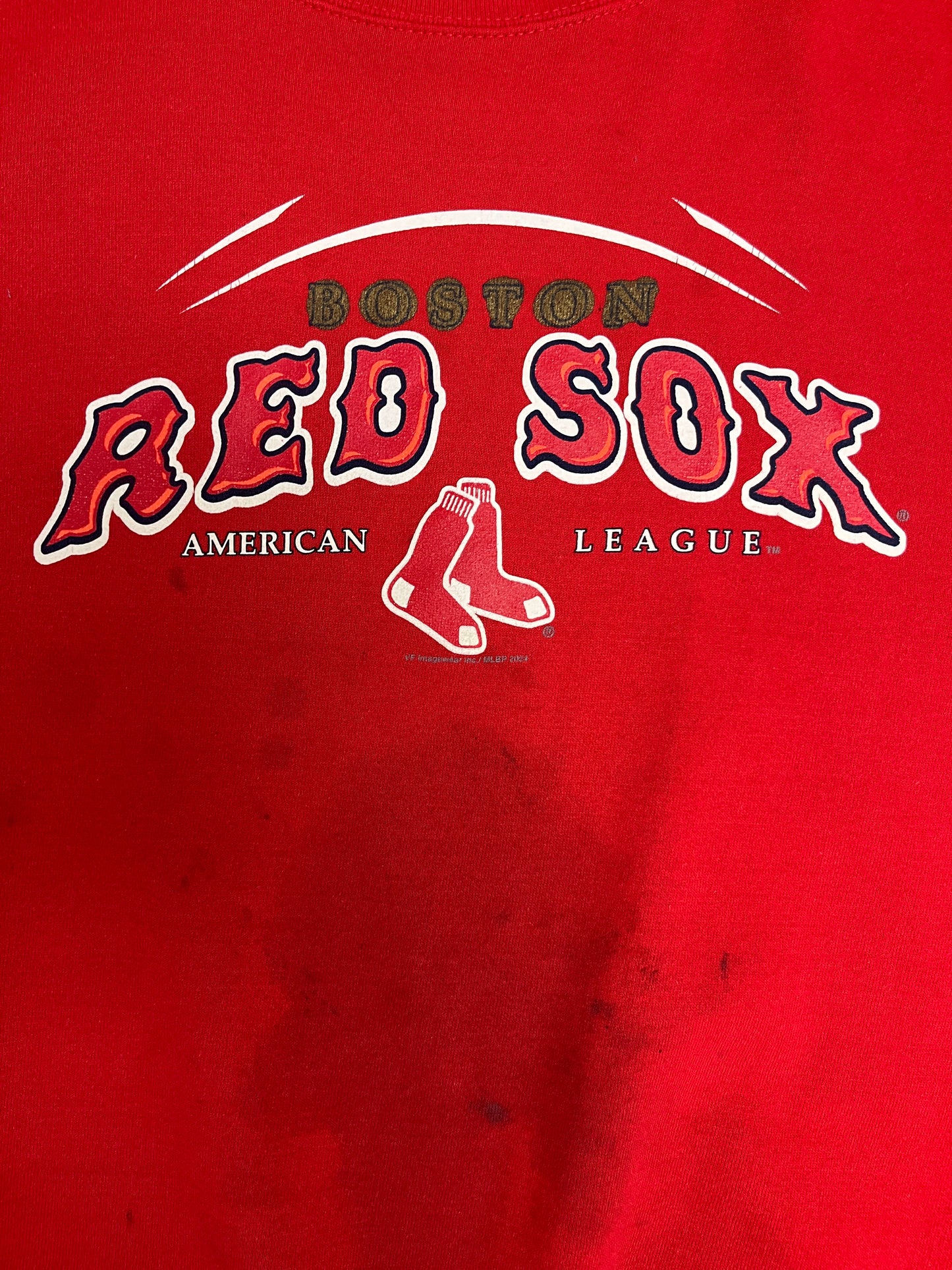 Boston Red Sox American League Graphic Crewneck | Size XX-Large | Vintage 2000s MLB Baseball Red Sweater |