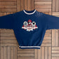 Walt Disney 25th Anniversary Embroidered Graphic Crewneck | Size Medium | Vintage 1990s Blue Mickey Mouse Disney Sweater |