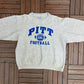 Pitt Panthers Football Graphic Crewneck | Size Large | Vintage 1990s College Football Grey Sweater |
