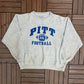 Pitt Panthers Football Graphic Crewneck | Size Large | Vintage 1990s College Football Grey Sweater |