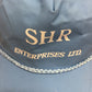SHR Enterprises Ltd Graphic Hat | Strap Back | Vintage 1990s Promotional Blue Cap |