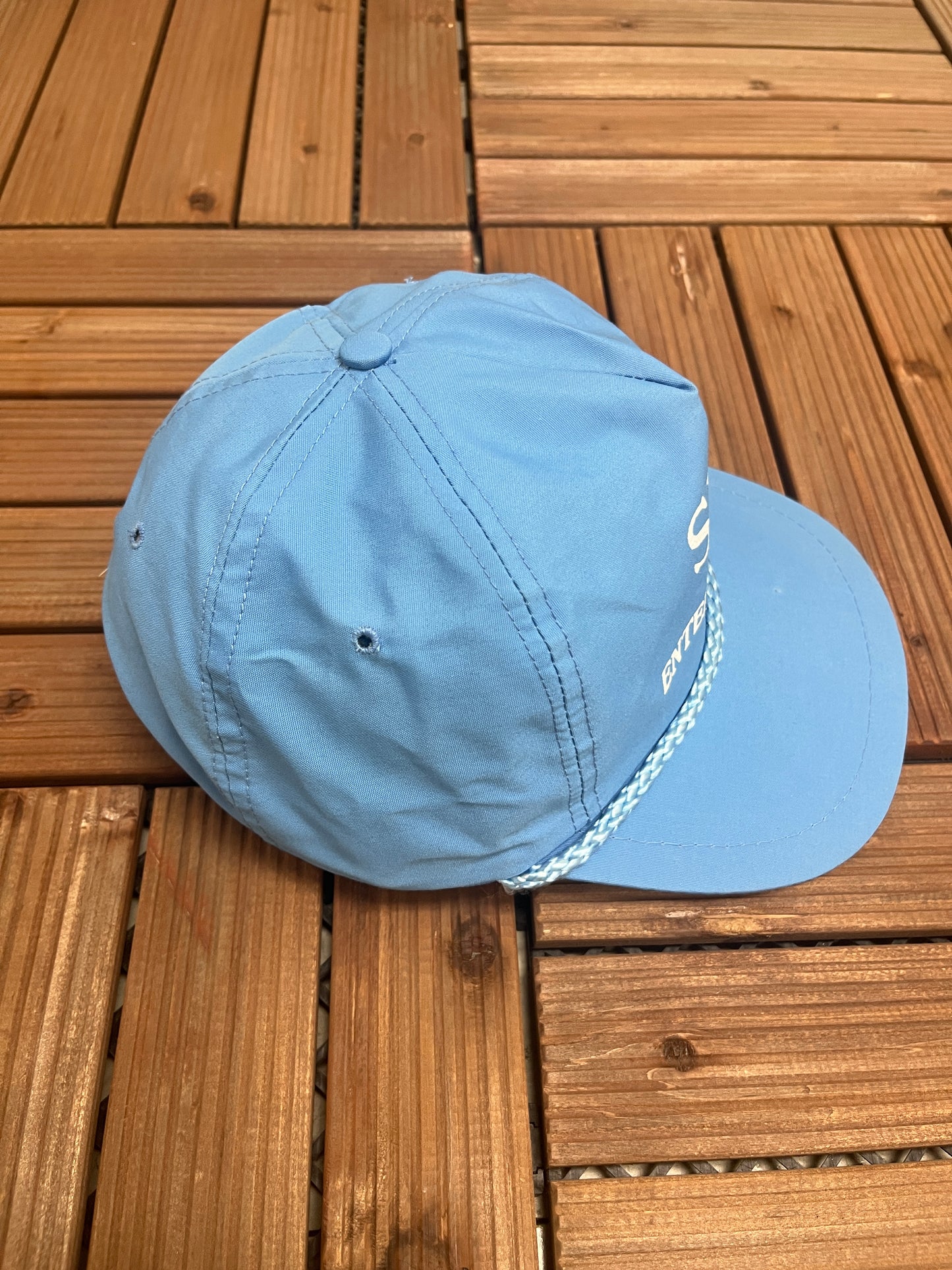 SHR Enterprises Ltd Graphic Hat | Strap Back | Vintage 1990s Promotional Blue Cap |