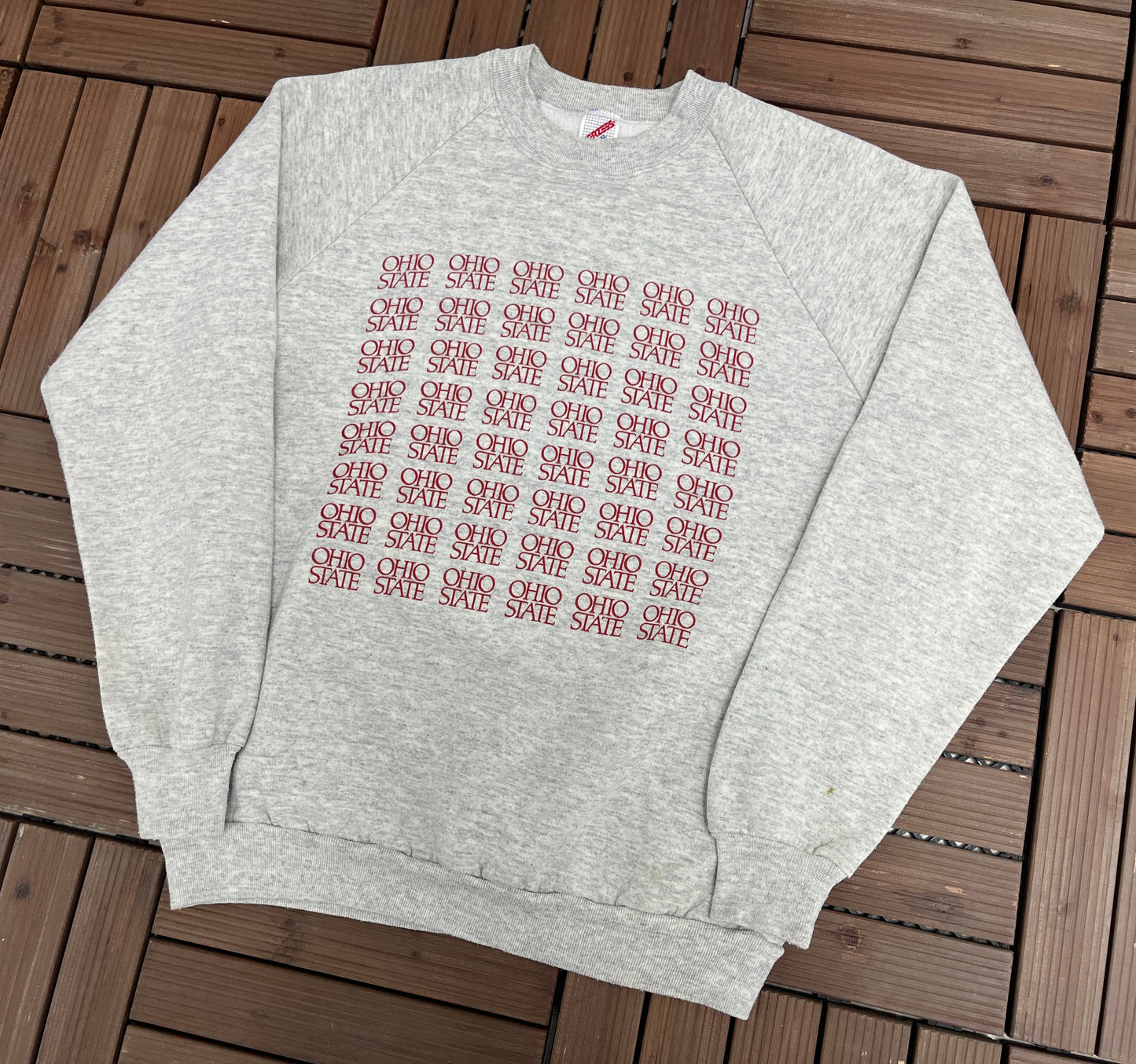 Ohio State Buckeyes Graphic Crewneck | Size X-Large | Vintage 1990s College Grey Sweater | Made in USA |