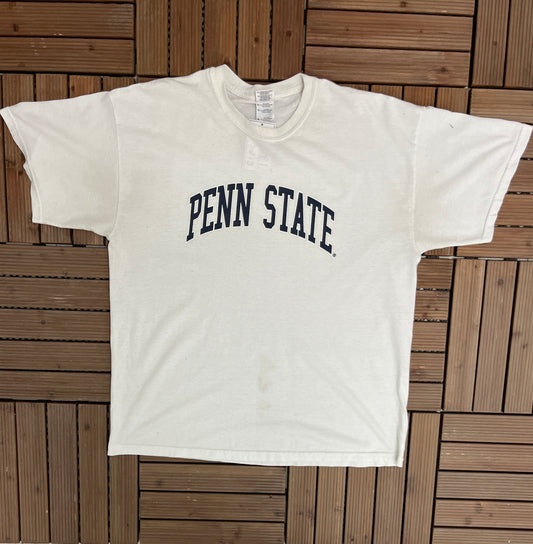 Penn State Nittany Lions Spell Out Graphic Tee | Size X-Large | Vintage 1990s College Football White T-Shirt | Free Shipping to USA |