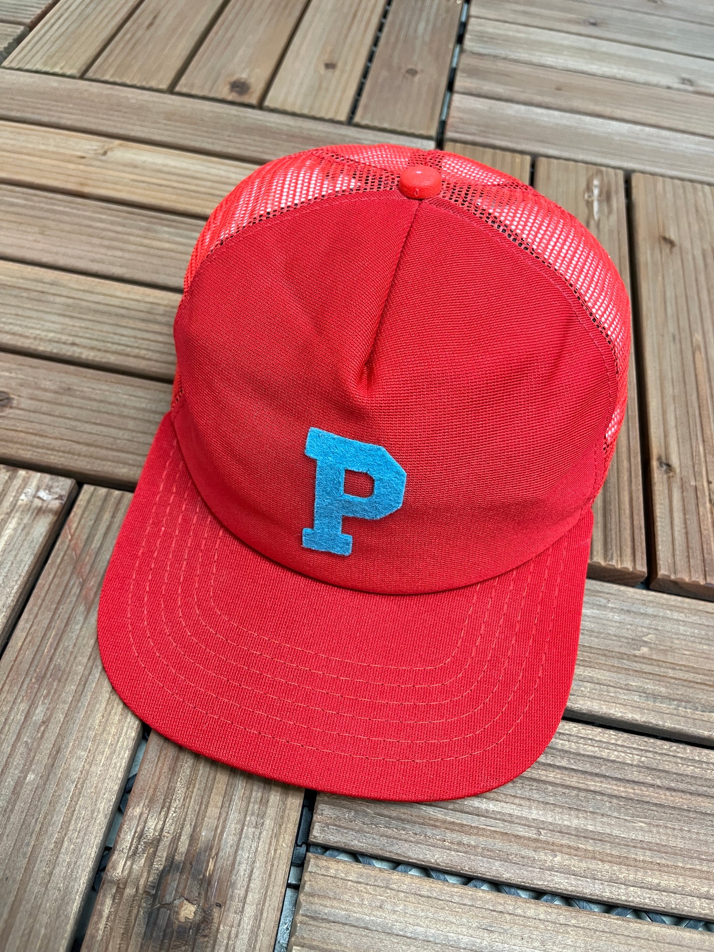 Philadelphia Phillies Graphic Hat | Snap Back | Vintage 1990s Made in USA New Era Red Cap |