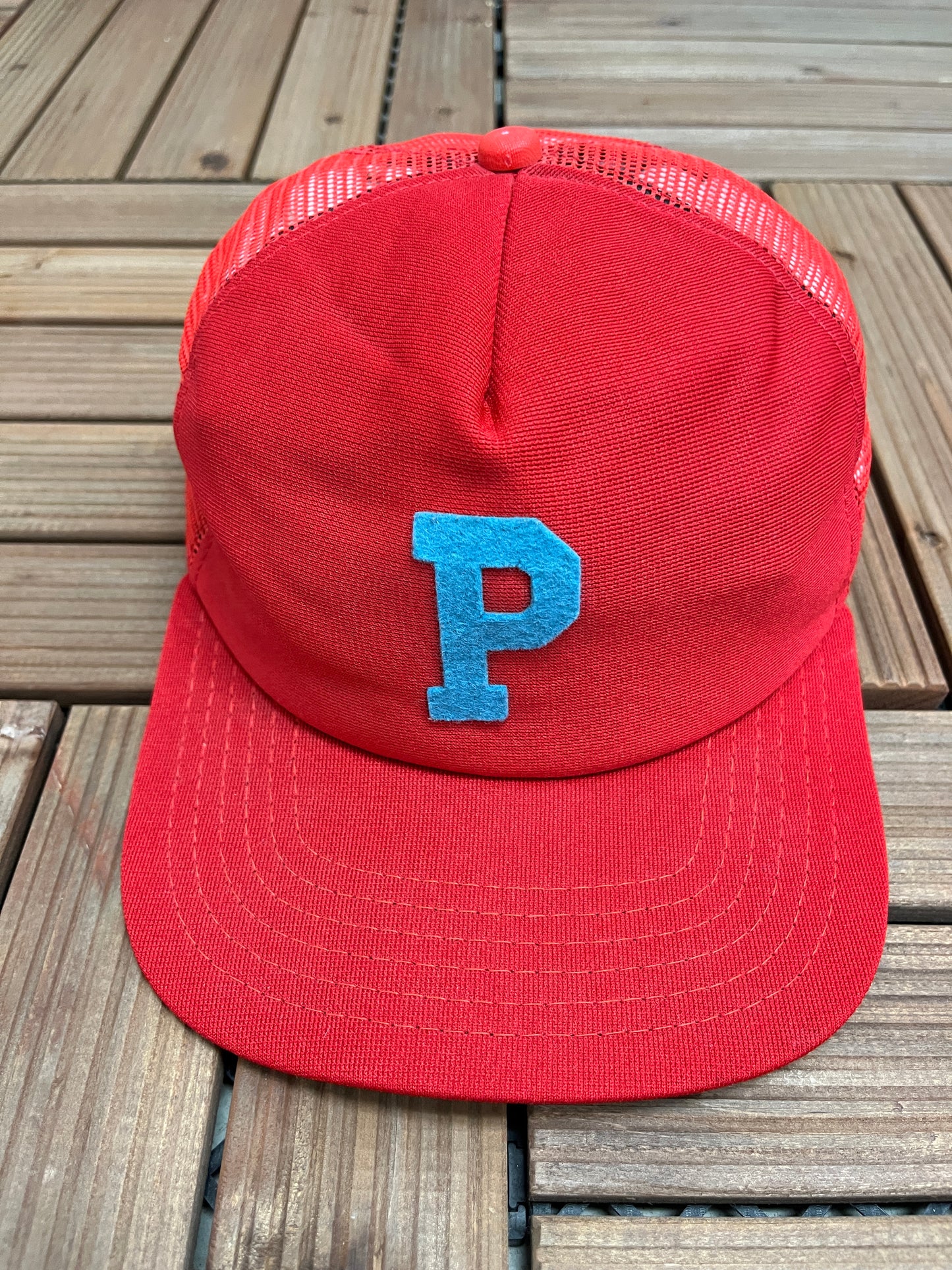 Philadelphia Phillies Graphic Hat | Snap Back | Vintage 1990s Made in USA New Era Red Cap |