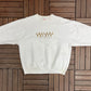 Caesars Palace Las Vegas Embroidered Graphic Crewneck | Size X-Large | Vintage 1990s Promotional White Sweater | Made in USA |