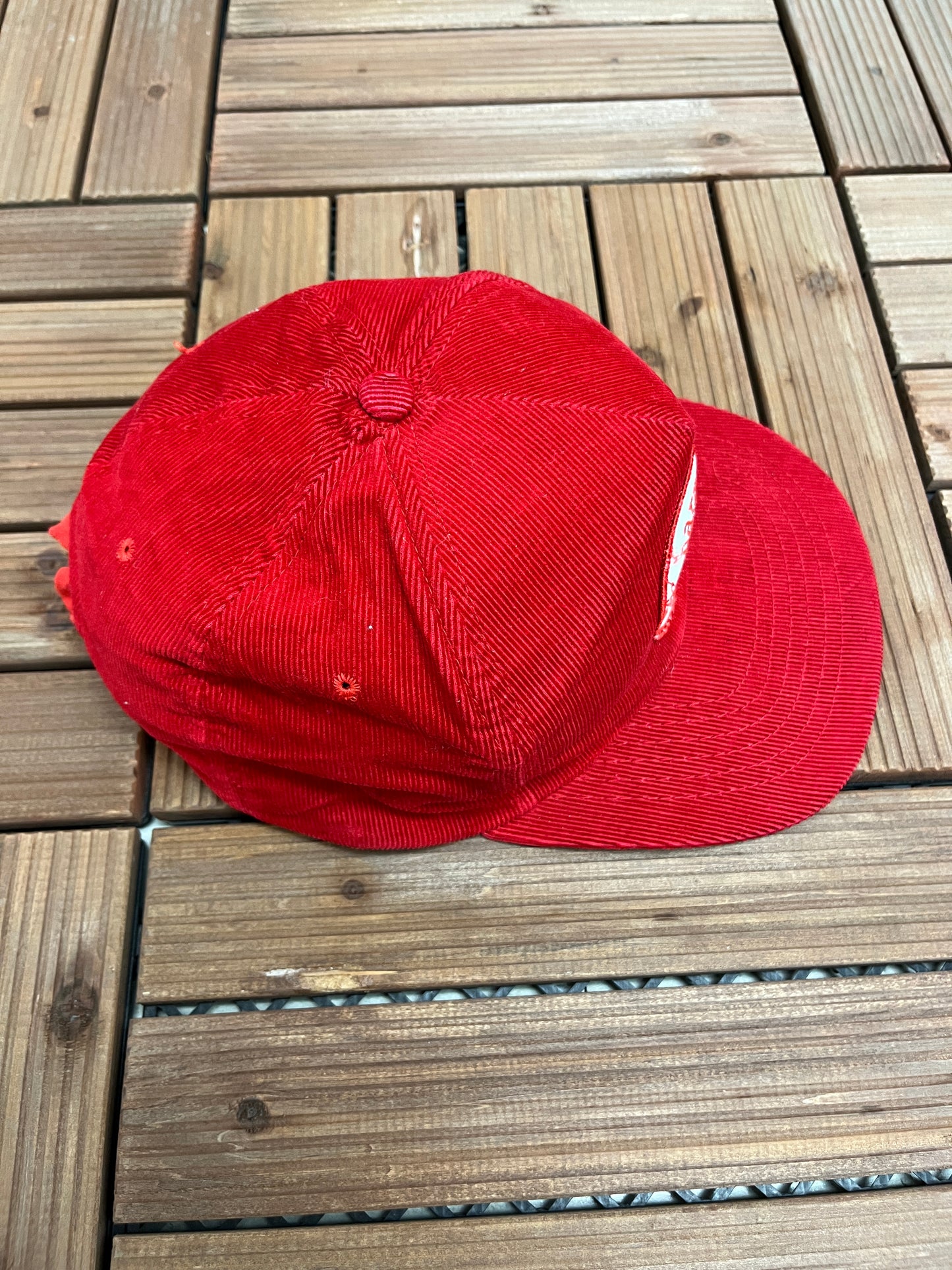 Barnhill Shenandoah Graphic Hat | Adjustable With Snap Back | Vintage Corduroy Promotional Red Cap |