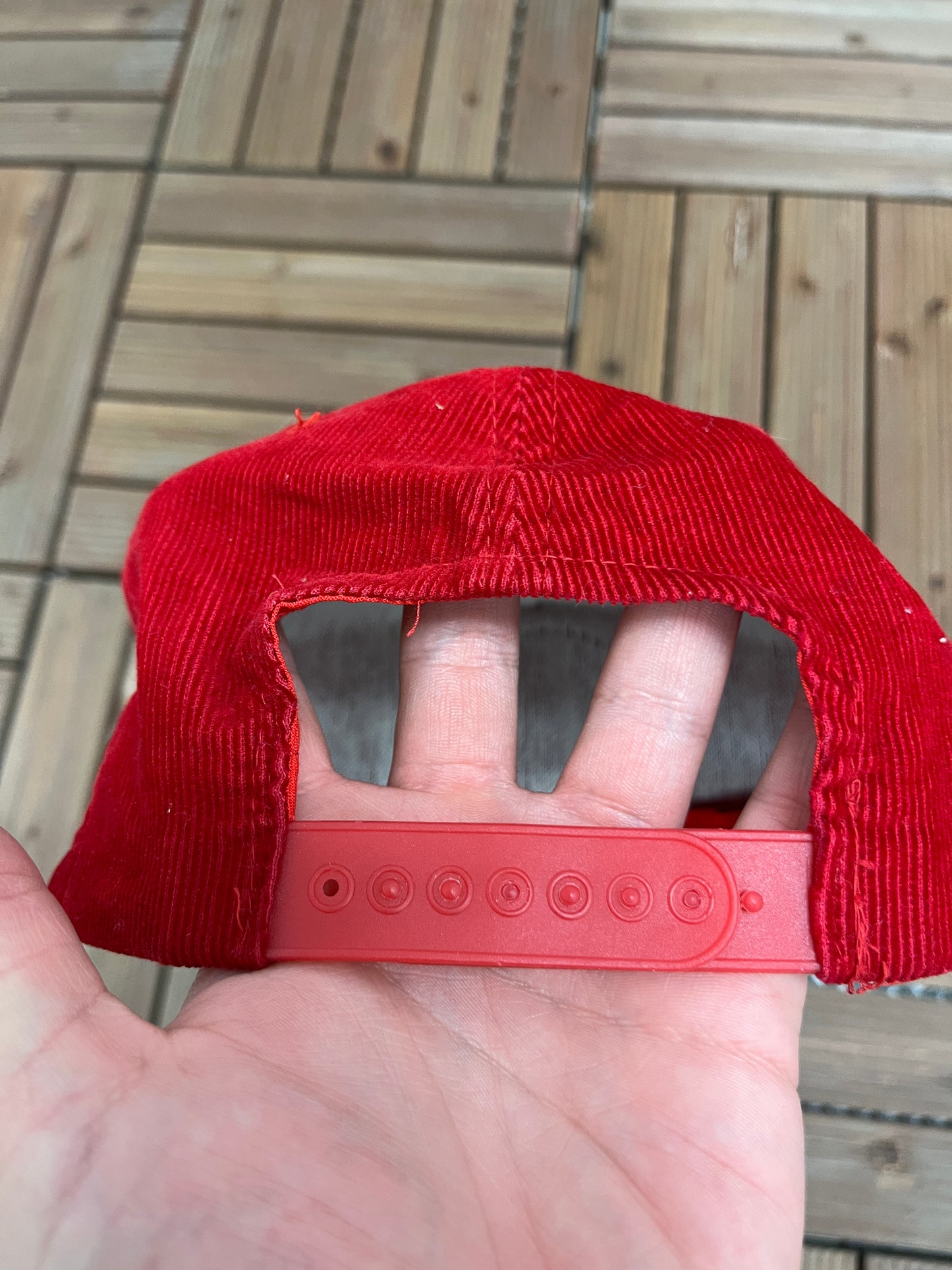 Barnhill Shenandoah Graphic Hat | Adjustable With Snap Back | Vintage Corduroy Promotional Red Cap |