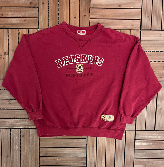 Washington Redskins Embroidered Graphic Crewneck | Size X-Large | Vintage 2000s NFL Football Red Sweater |