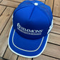 Simmons An Investment in Excellence Graphic Hat | Snap Back | Vintage 1990s Promotional Trucker Blue Cap |