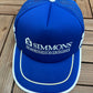 Simmons An Investment in Excellence Graphic Hat | Snap Back | Vintage 1990s Promotional Trucker Blue Cap |