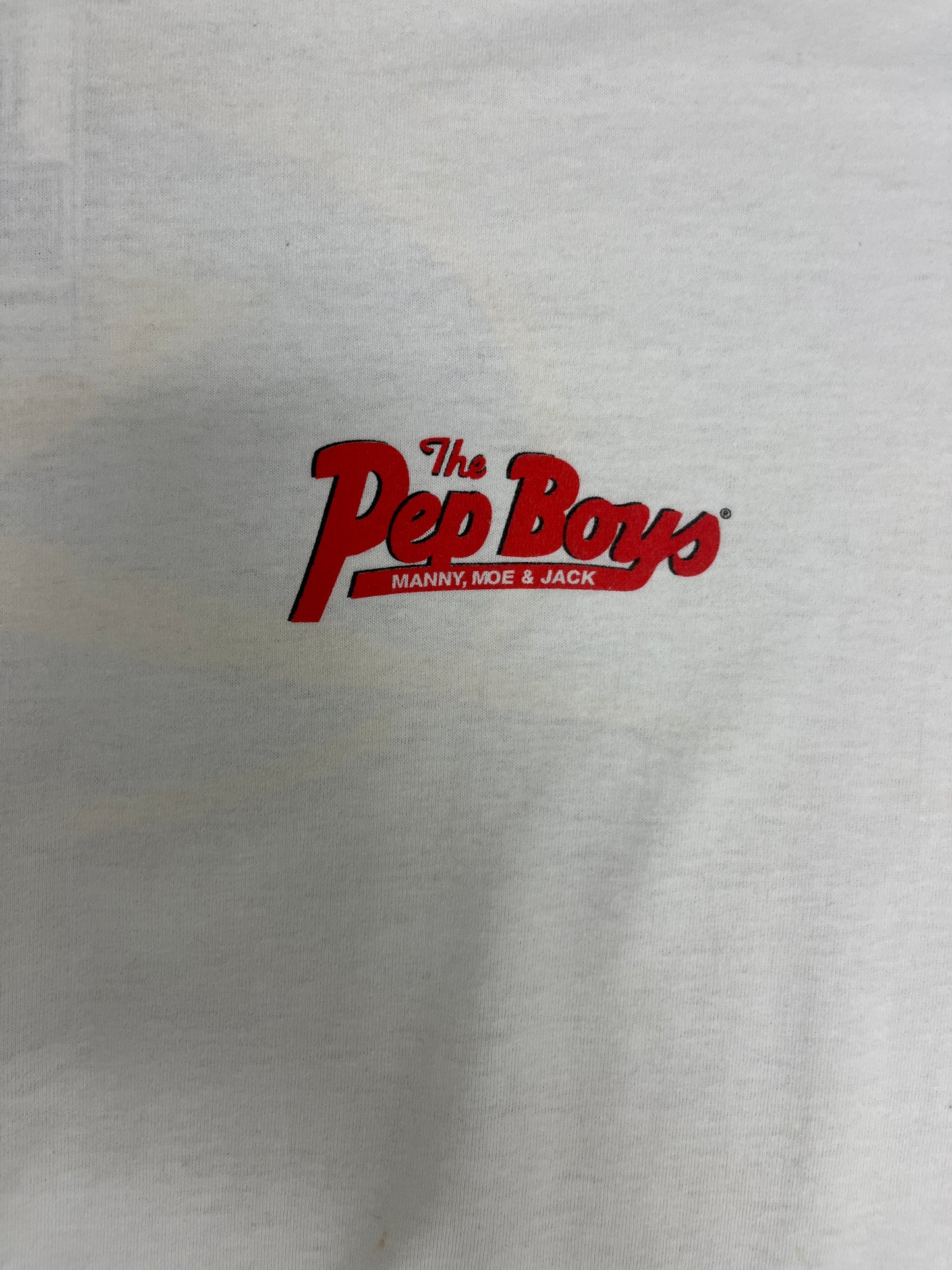 The Pep Boys Manny, Moe & Jack Graphic Tee | Size X-Large | Vintage 1990s Single Stitch White T-Shirt | Made in USA | Free Shipping to USA |