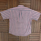 Tommy Hilfiger Striped Button Down Tee | Size X-Large | Vintage 2000s Casual Button Down Red & Blue Work Shirt | Free Shipping to USA |
