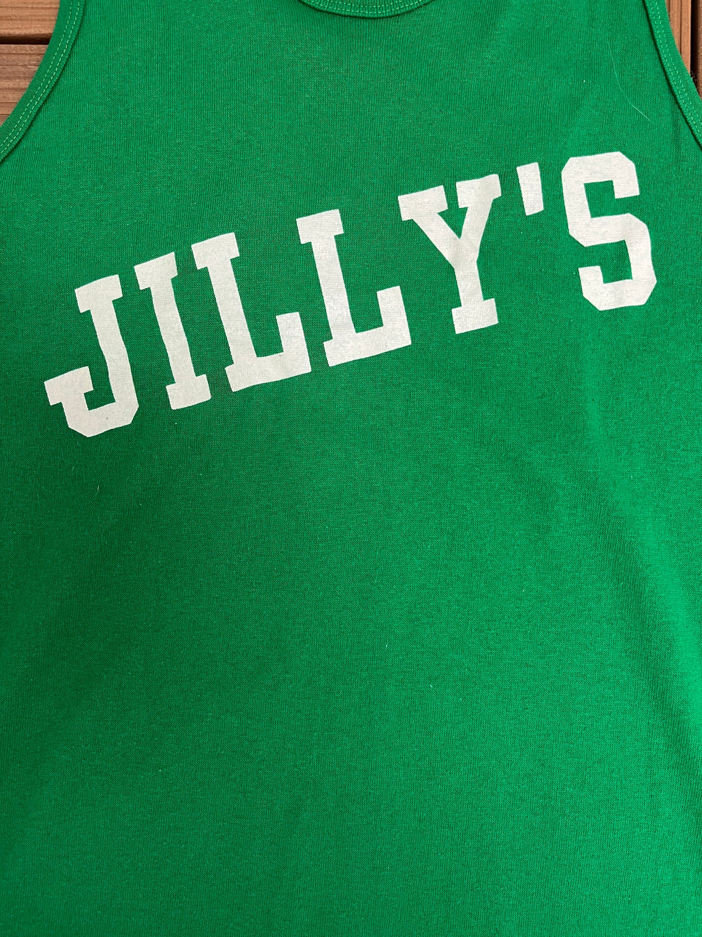 Jilly's Pizza Express Graphic Tee | Size Large | Vintage 1990s Single Stitch Green Tank Top T-Shirt |