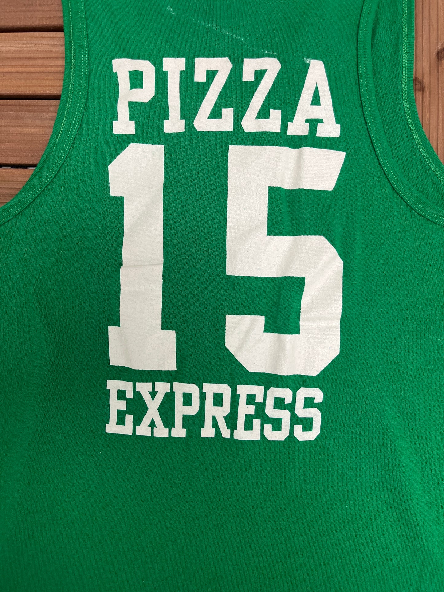 Jilly's Pizza Express Graphic Tee | Size Large | Vintage 1990s Single Stitch Green Tank Top T-Shirt |