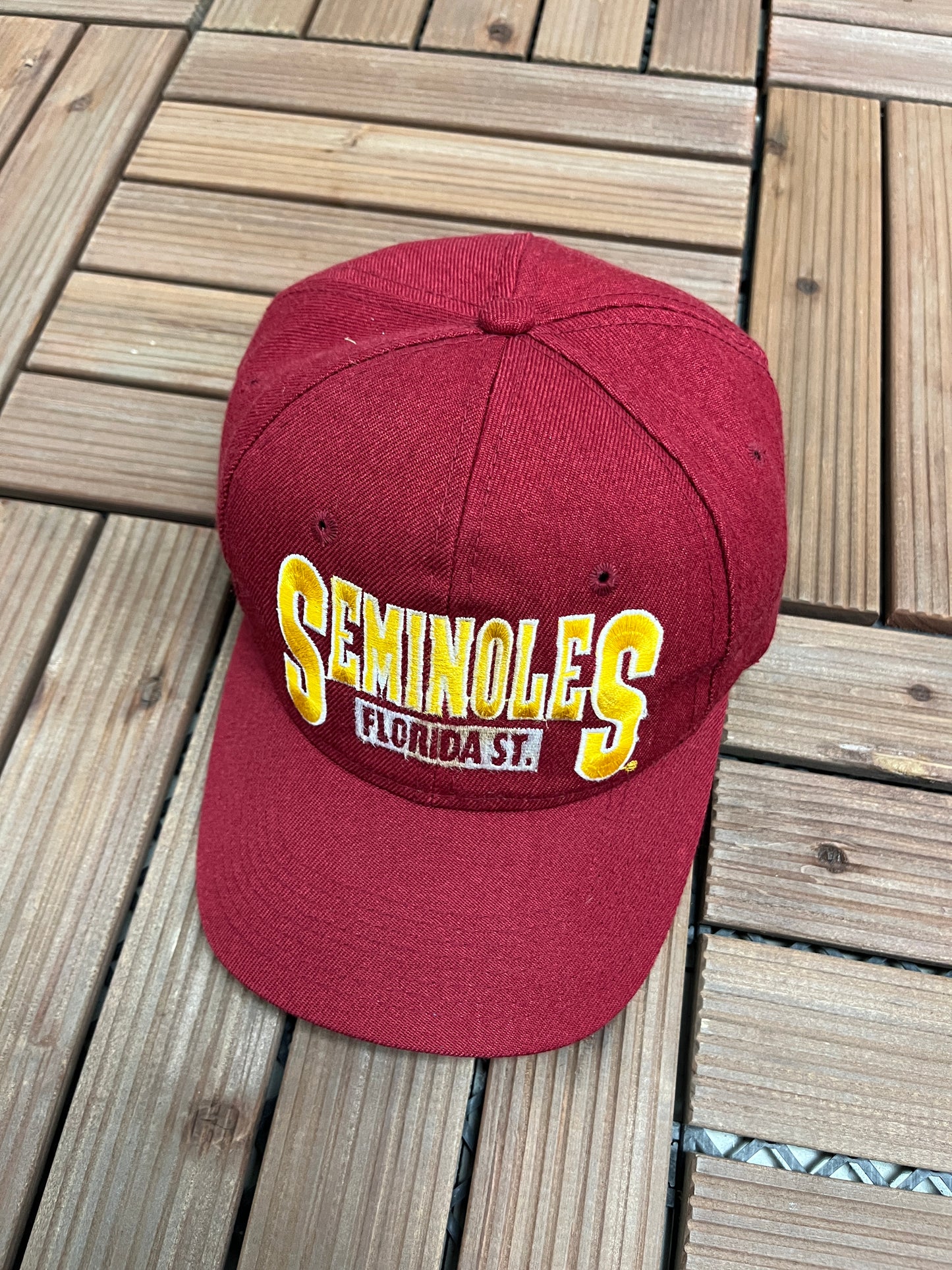 Florida State Seminoles Embroidered Graphic Hat | Snap Back | Vintage 1990s College Red Cap |