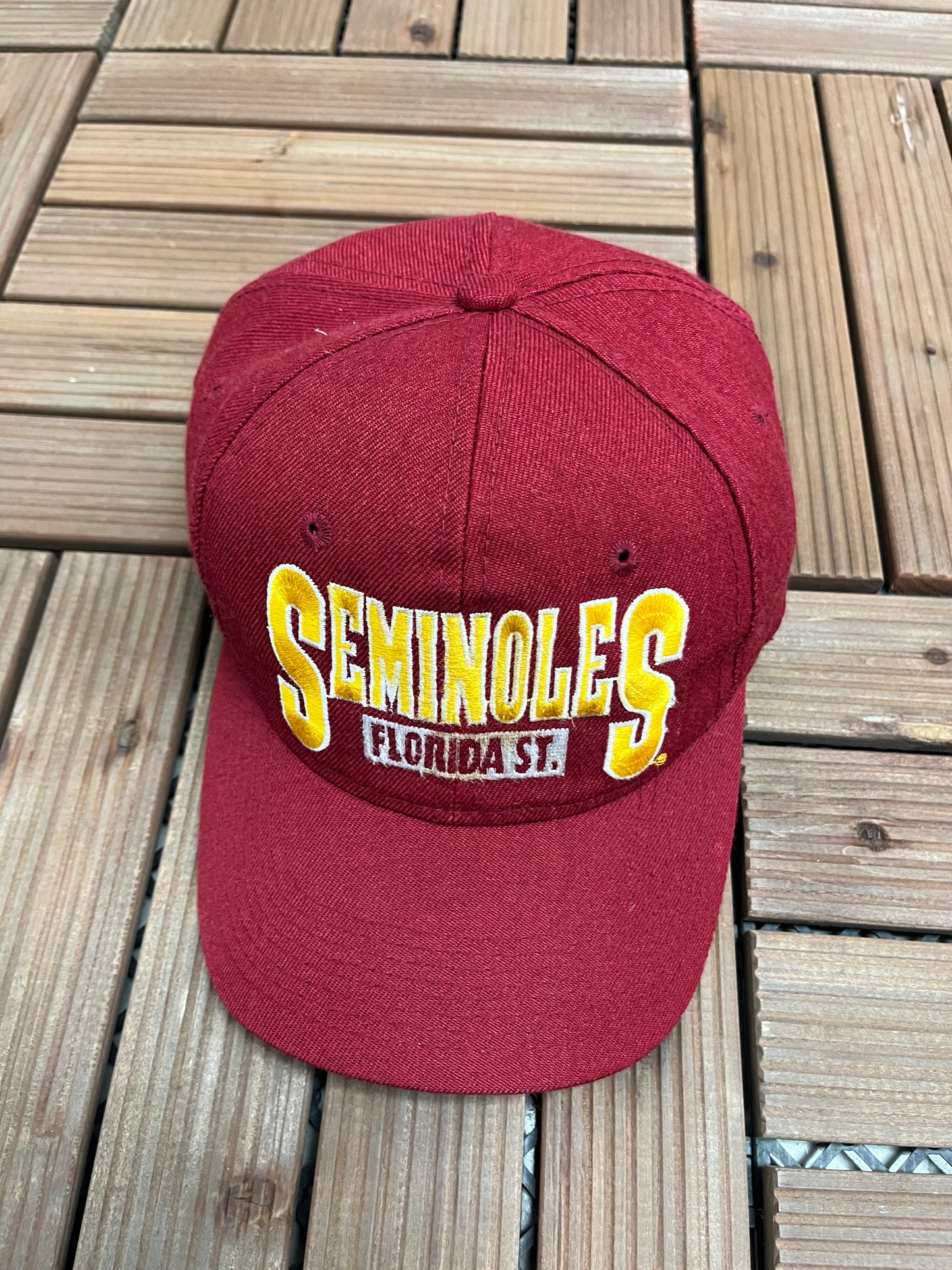 Florida State Seminoles Embroidered Graphic Hat | Snap Back | Vintage 1990s College Red Cap |