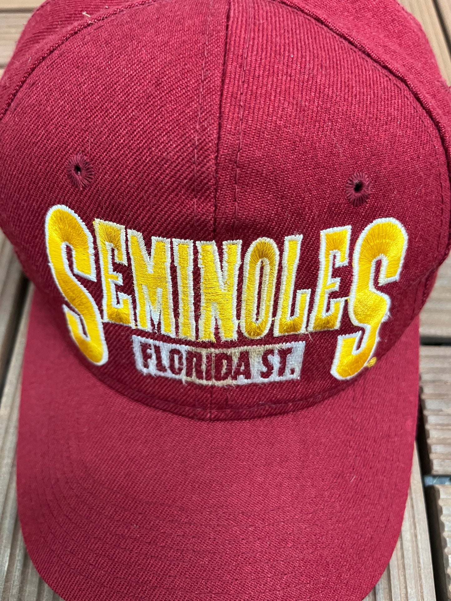 Florida State Seminoles Embroidered Graphic Hat | Snap Back | Vintage 1990s College Red Cap |