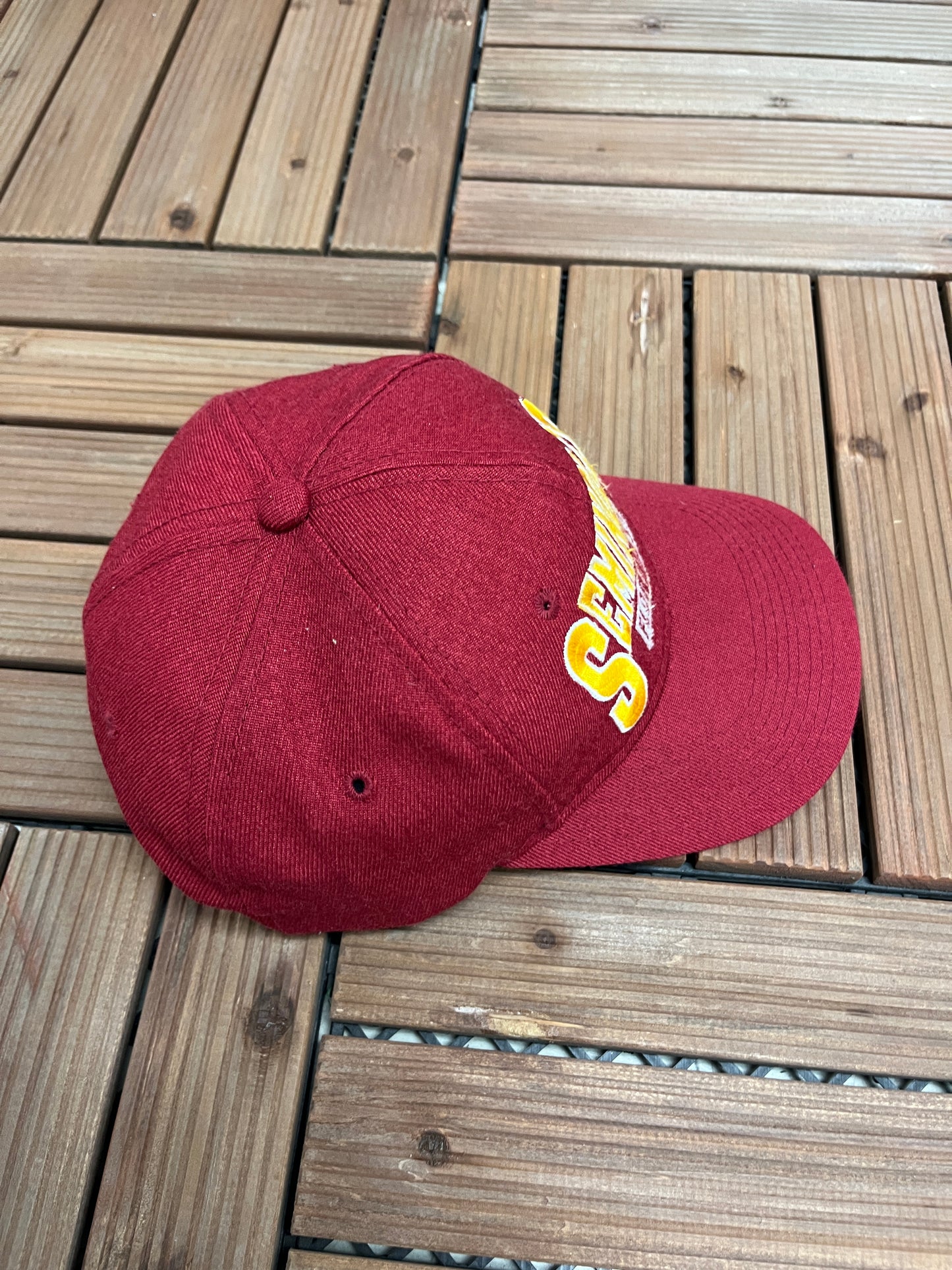 Florida State Seminoles Embroidered Graphic Hat | Snap Back | Vintage 1990s College Red Cap |