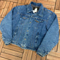 Saddle King Western by Key Blanket Denim Jacket | Size 48 / X-Large | Vintage 1990s Dark Blue Branded Jean Jacket |