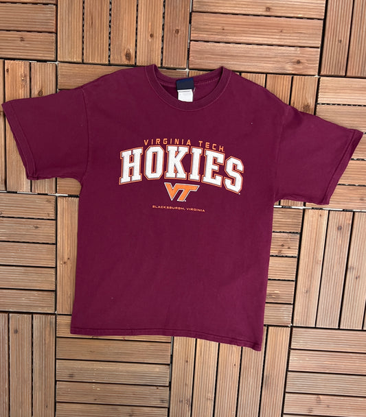 Virginia Tech Hokies Graphic Tee | Size Medium | Vintage 2000s College Sports Red T-Shirt | Free Shipping to USA |