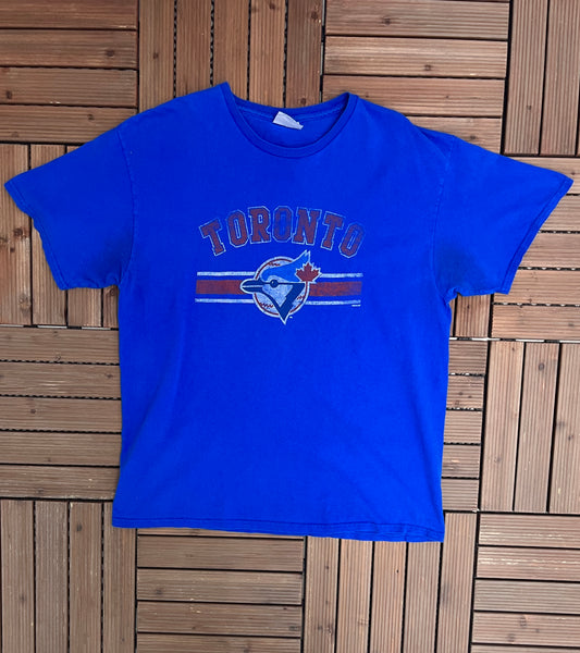 Toronto Blue Jays Graphic Tee | Size X-Large | Vintage 2000s MLB Baseball Blue T-Shirt |