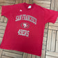San Francisco 49ers Graphic Tee | Size X-Large | Vintage 1990s NFL Football Single Stitch Red T-Shirt |