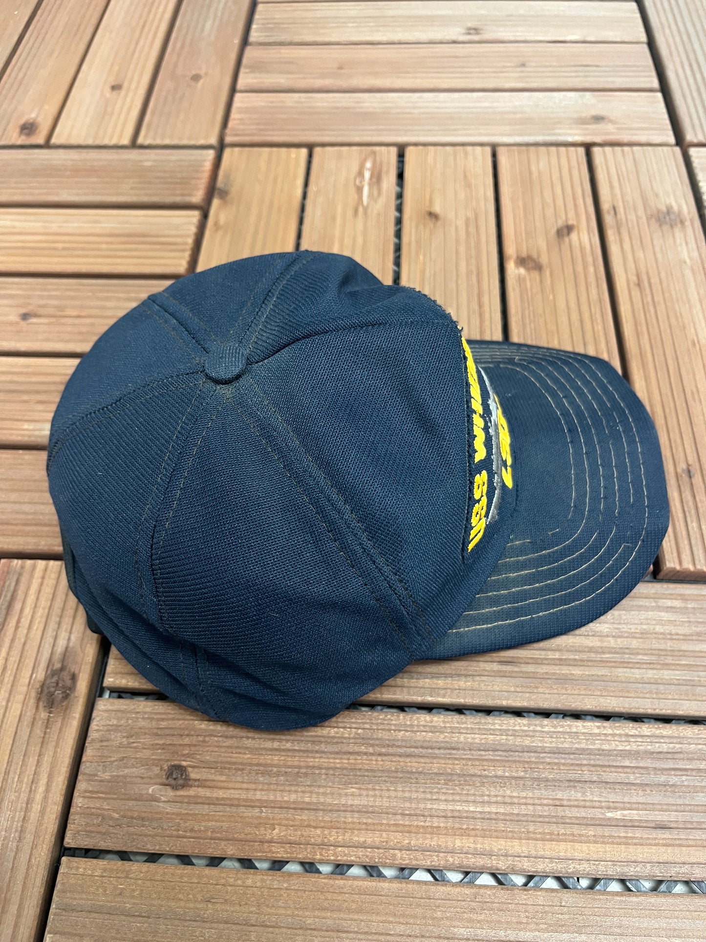 USS Whidbey Island LSD-41 Graphic Hat | Snap Back | Vintage 1990s Military Blue Cap |