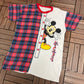 Mickey Mouse Plaid Graphic Tee | Size X-Large | Vintage 2000s Cartoon Promotional White T-Shirt |