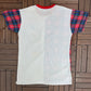 Mickey Mouse Plaid Graphic Tee | Size X-Large | Vintage 2000s Cartoon Promotional White T-Shirt |