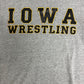 Iowa Hawkeyes Wrestling Graphic Tee | Size Small | Vintage 1990s Made in USA Grey T-Shirt |