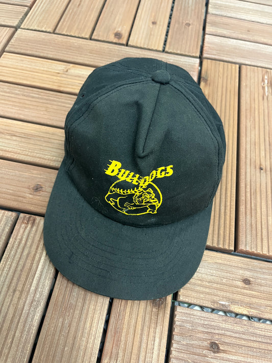 Bulldogs Baseball Graphic Hat | Youth Snap Back | Vintage 2000s Baseball Black Cap |