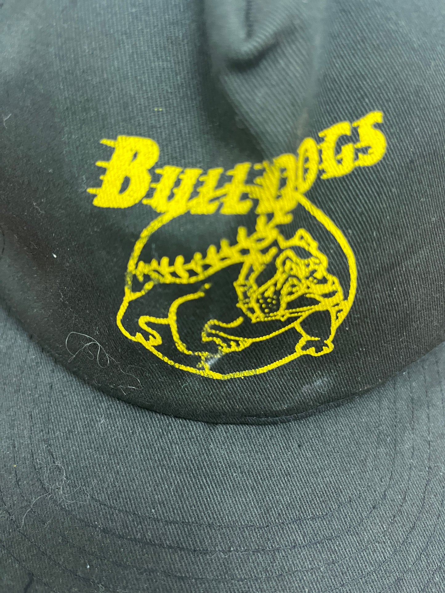 Bulldogs Baseball Graphic Hat | Youth Snap Back | Vintage 2000s Baseball Black Cap |