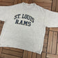 St. Louis Rams Spell Out Graphic Tee | Size X-Large | Vintage 2000s NFL Football Grey T-Shirt |