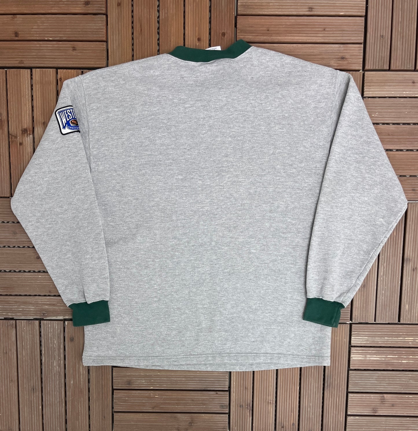 Minnesota Wild Stitched Graphic Crewneck | Size X-Large | Vintage 2000s NHL Hockey Grey Sweater |