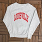 Louisville Cardinals Graphic Crewneck | Size Medium | Vintage 1990s College Sports Grey Sweater | Free Shipping to USA |
