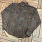 Ruff Hewn Animal Abstract Button Down | Size Large | Vintage 1990s Made in Canada Brown Button Down | Free Shipping to USA |