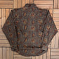 Ruff Hewn Animal Abstract Button Down | Size Large | Vintage 1990s Made in Canada Brown Button Down | Free Shipping to USA |