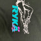 Ryka Athletic Shoes Graphic Tee | Size X-Large | Vintage 1990s Single Stitch Promotional Black T-Shirt |