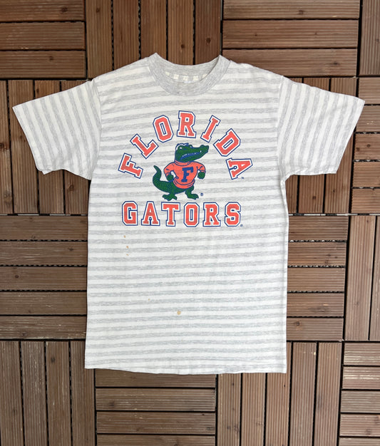 Florida Gators Graphic Tee | Size Large | Vintage 1990s Striped College Sports T-Shirt |