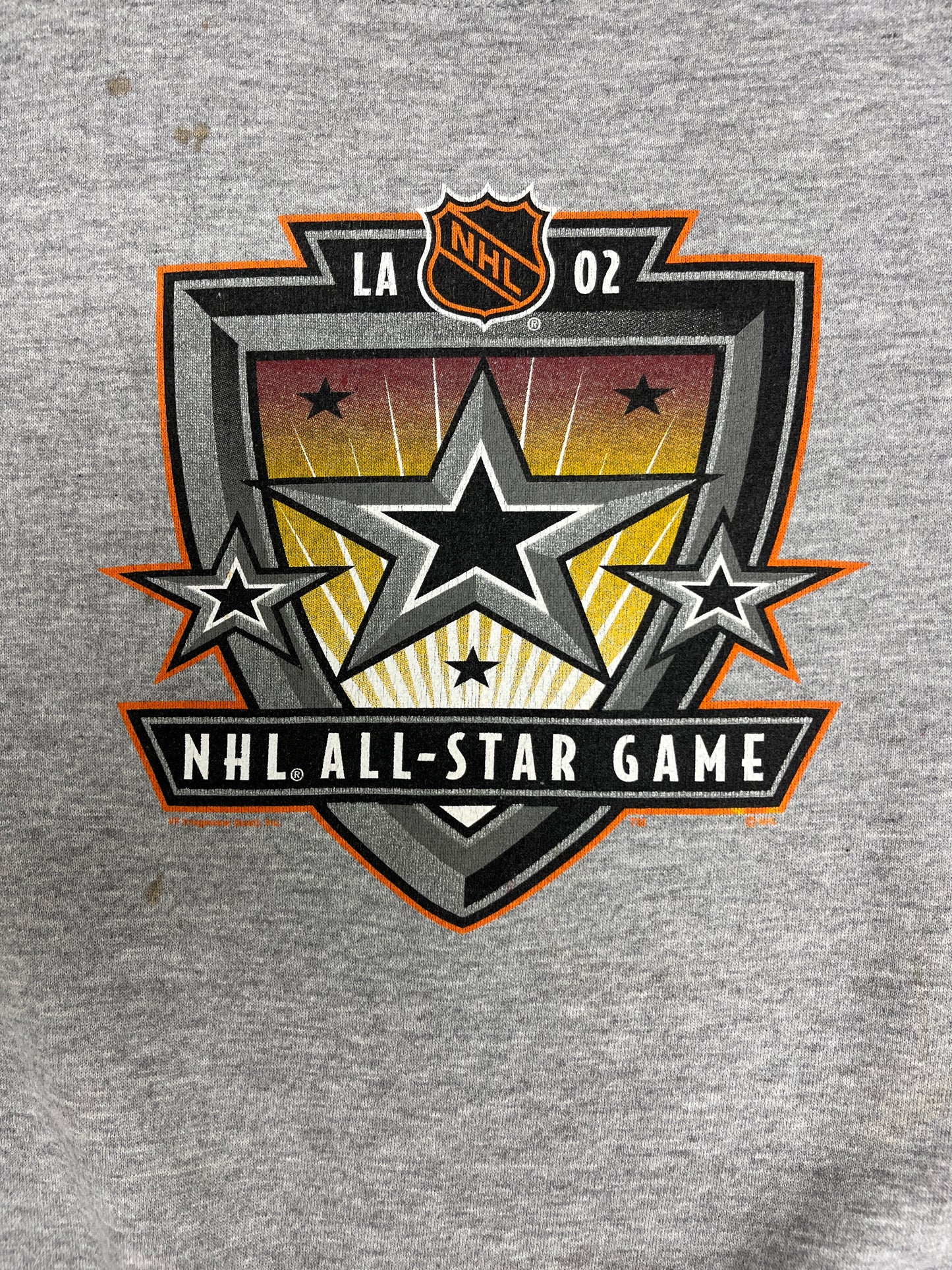 Los Angeles NHL All-Star Game 2002 Graphic Crewneck | Size X-Large | Vintage 2000s NHL Hockey Grey Sweater |