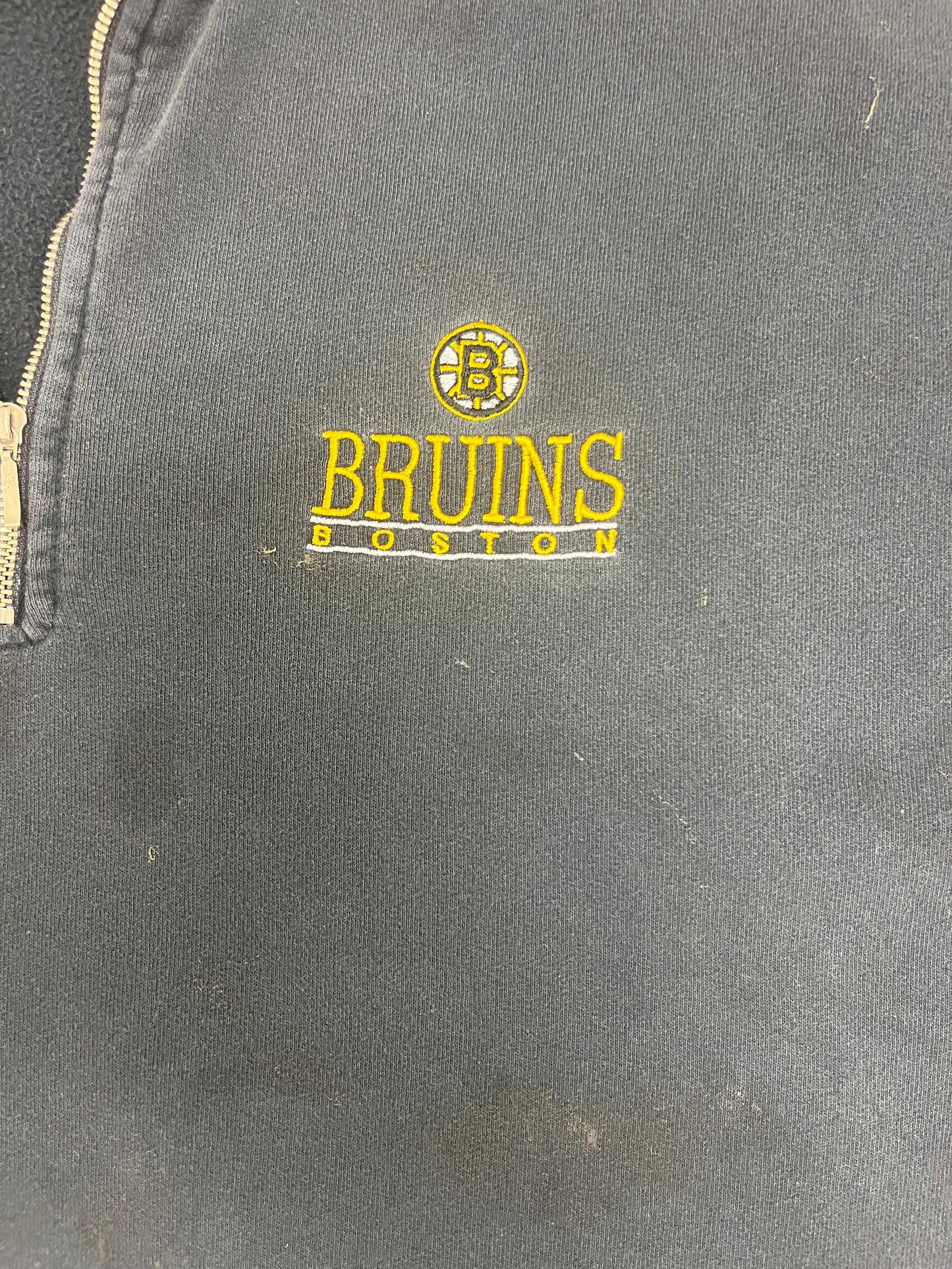 Boston Bruins Embroidered Graphic Sweater | Size X-Large | Vintage 2000s Distressed NHL Hockey Sweater |