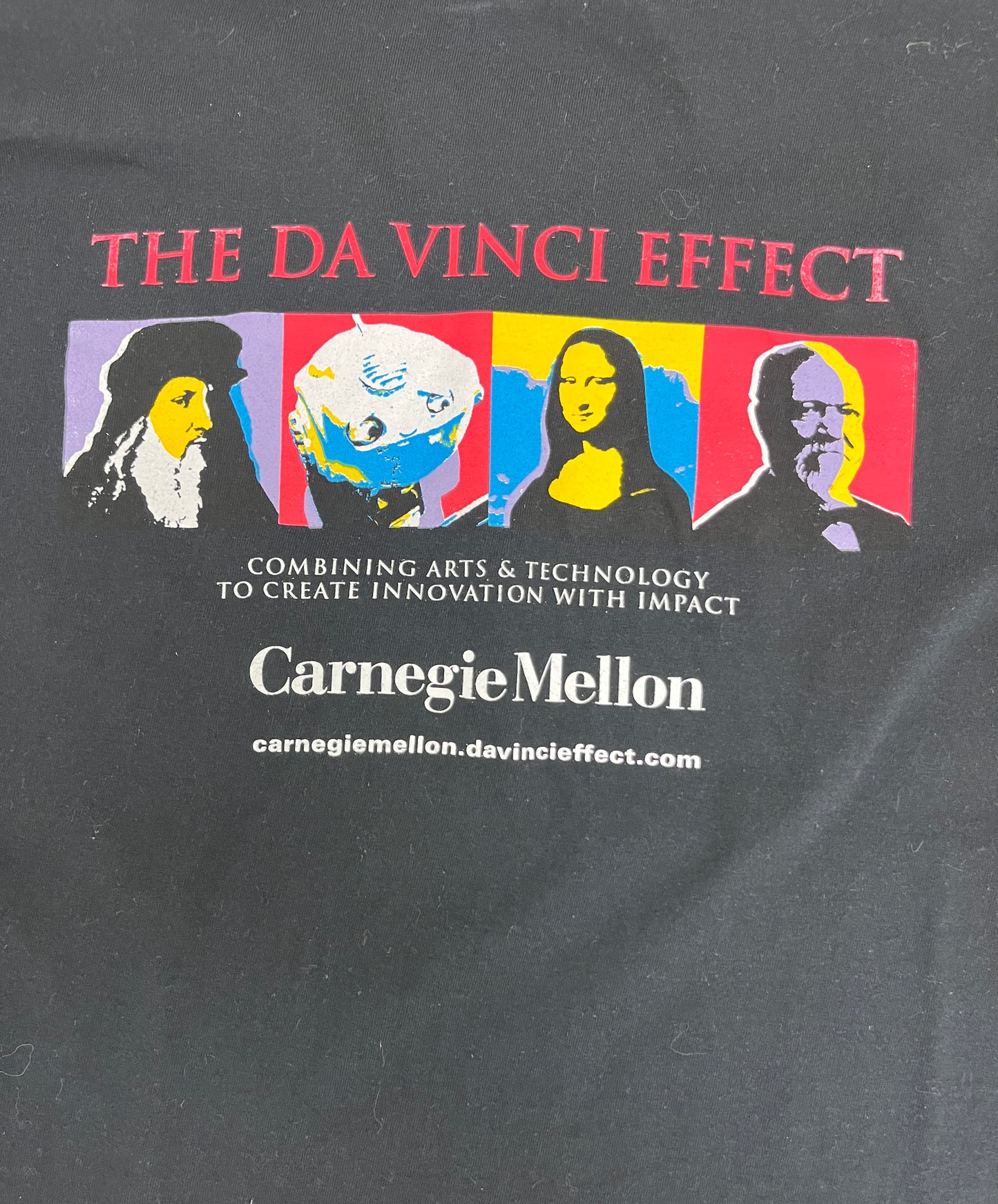 Carnegie Mellon The Da Vinci Effect Graphic Tee | Size XX-Large | Vintage 2000s Promotional Black T-Shirt | Free Shipping to USA |