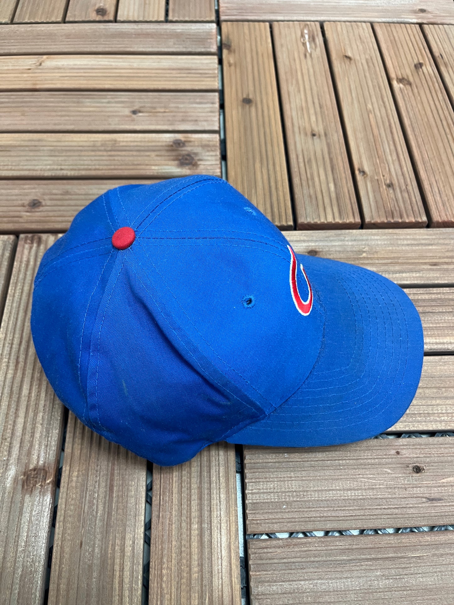 Chicago Cubs Embroidered Hat | Adjustable With Snap Back | Vintage 1990s MLB Baseball Blue Cap | Free Shipping to USA |